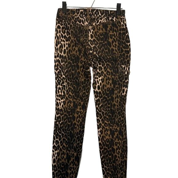 Ashley Mason Tan & Black Leopard Animal Print Cargo Skinny Pants Women Sz 5/27 - Picture 2 of 13